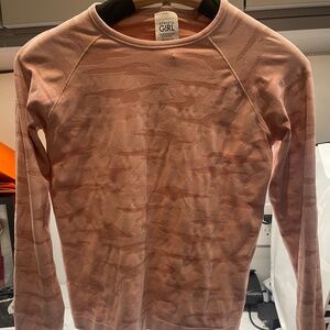 Athleta girl pink camo long sleeve shirt size M (8-10)